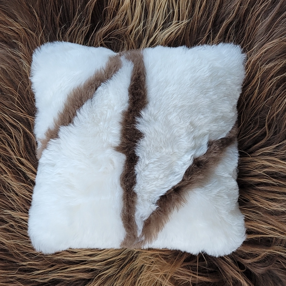 Set of 2 Exclusive Noryageur Designer Throw Pillow Covers - Genuine Sheepskin